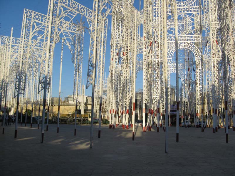 Structures for the festival of Santa Domenica