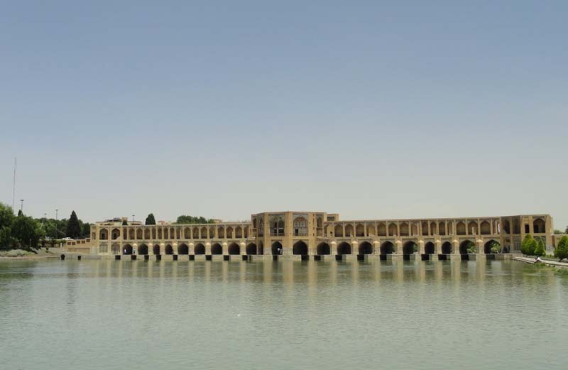 dam and bridge with pointed arches