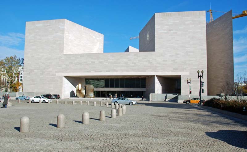 White Brutalist angles characterize the National Gallery of Art